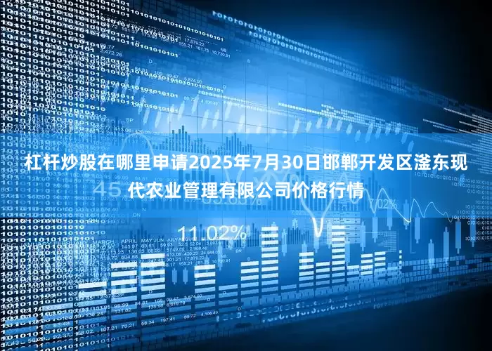 杠杆炒股在哪里申请2025年7月30日邯郸开发区滏东现代农业管理有限公司价格行情